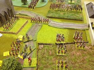 British infantry advance to secure the west side of the Villa
